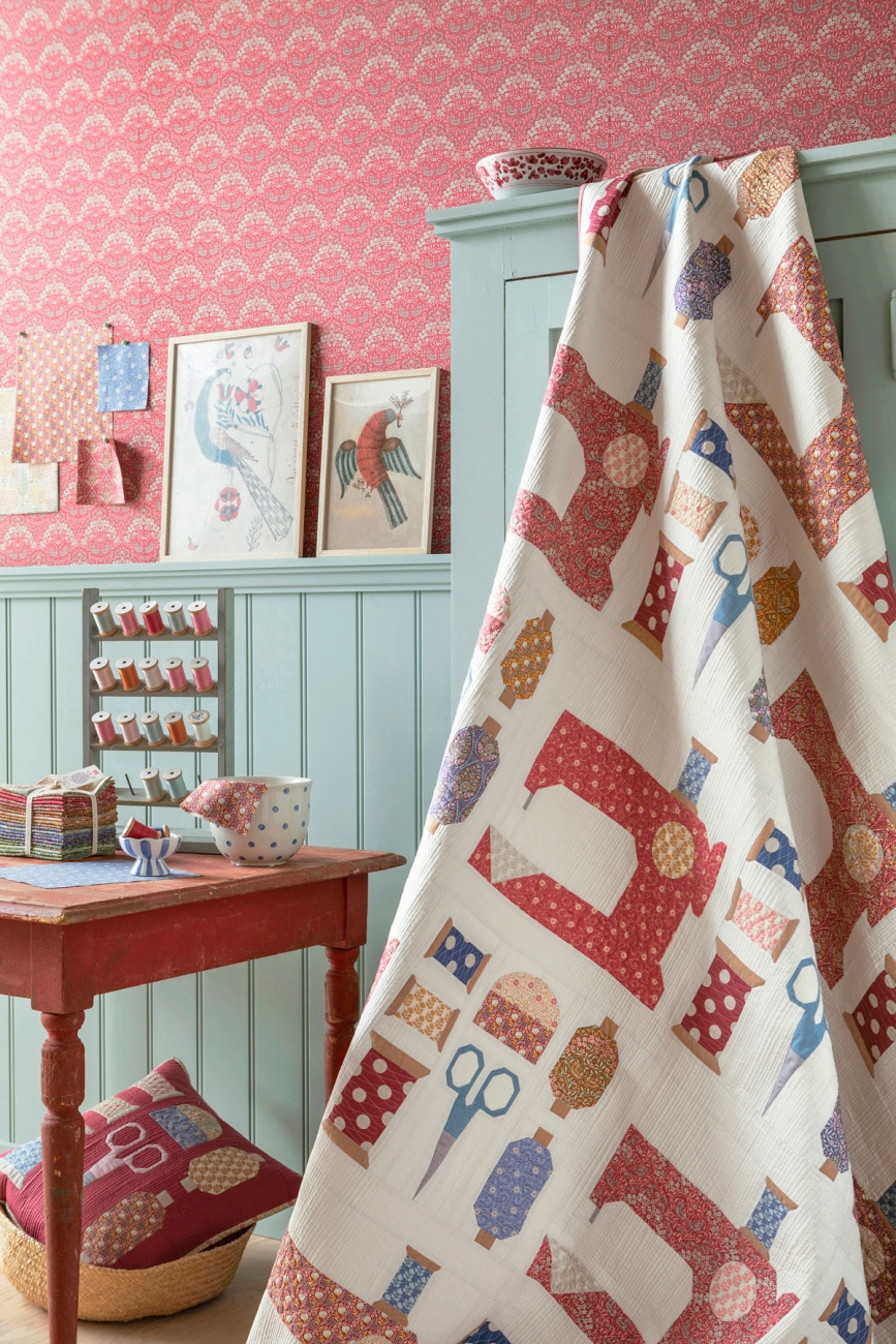 Tilda Patchwork Stoff Baumwolle - Sanctuary - Adina Eggplant